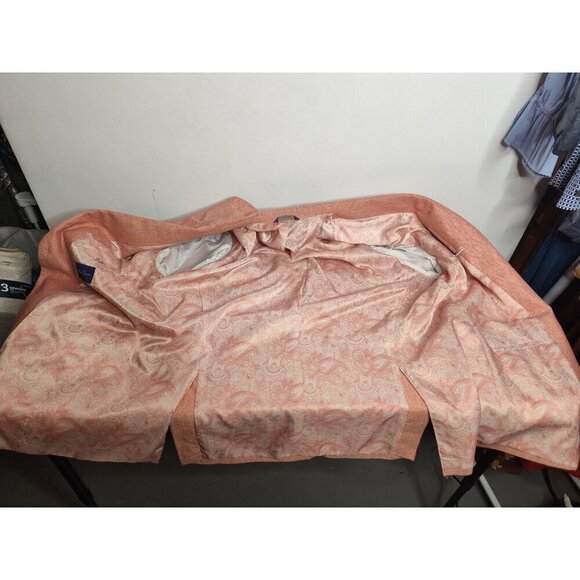 Alan Flusser Men's Linen Blend Peach Two Button Dress Blazer, XL - Picture 9 of 14